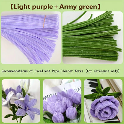 200 Pcs Pipe Cleaners Craft Supplies 2 Assortment Pastel Color Chenille Stems for Art and Craft Project Creative DIY Decorati