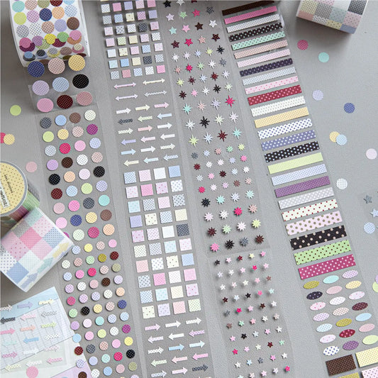 1 Roll Shining Watercolor Dots Series Washi Tape Kawaii Decorative Adhesive Scrapbook Stickers Hand Made Masking Tape Station