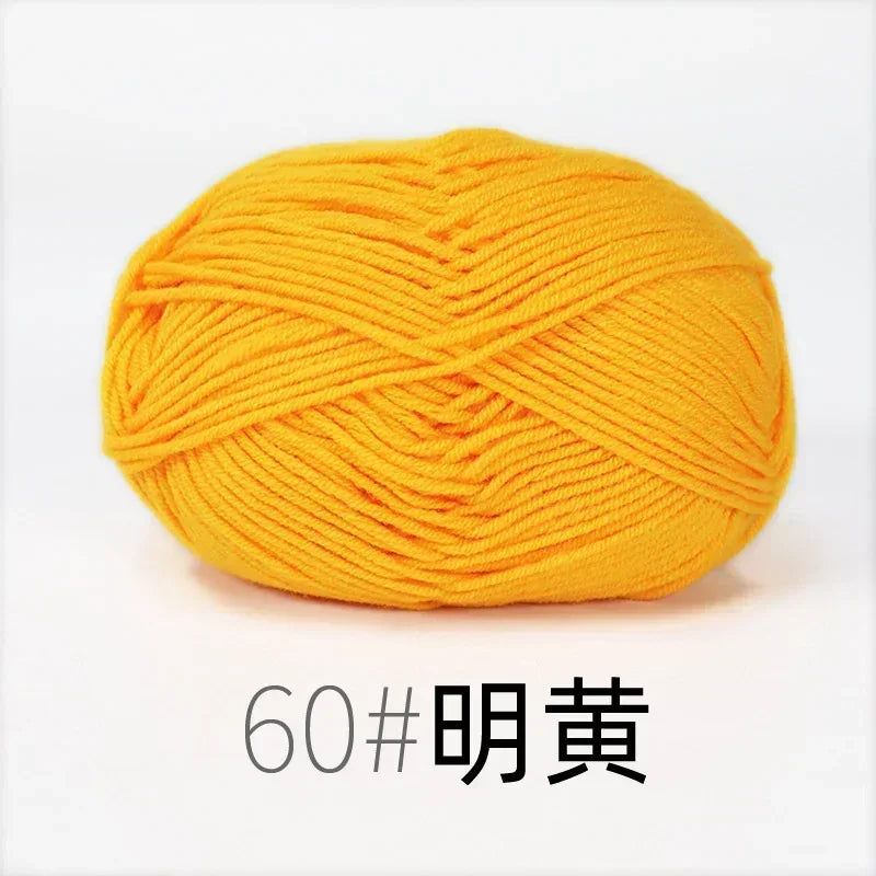 50g 4ply Milk Cotton Knitting Wool Yarn Needlework Dyed Lanas For Crochet Craft Sweater Hat Dolls Sewing Knitting Tools - 60
