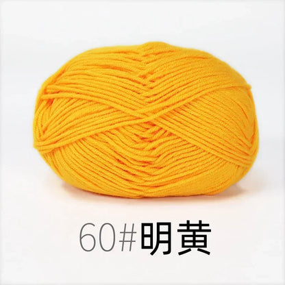 50g 4ply Milk Cotton Knitting Wool Yarn Needlework Dyed Lanas For Crochet Craft Sweater Hat Dolls Sewing Knitting Tools - 60