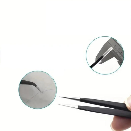 6pcs Precision Long Tweezers Set ESD Anti-Static Stainless SteelTweezers Repair Tools For Electronics Repair Soldering Craft