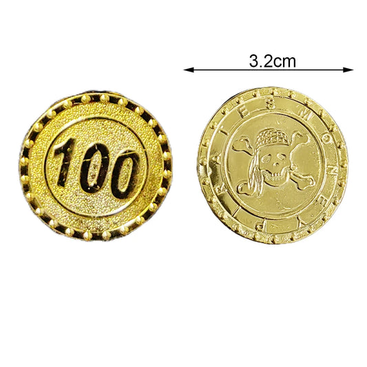 Pirate Party Fake Gold Coins Bulk 1 5 10 20 50 100 Denomination Gold Coins Pirate Themed Party Supplies Game Gift Kids Favors