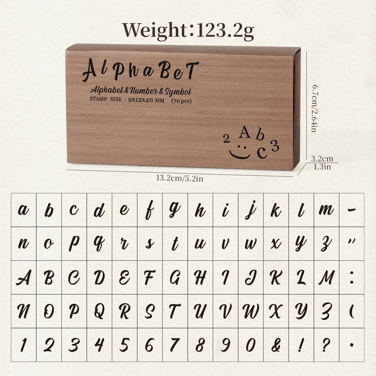 Journal GO 70pcs/set Wooden Rubber Alphabet Letter Number Stamp Set for Card Collage Junk Journal Scrapbooking DIY Standard S