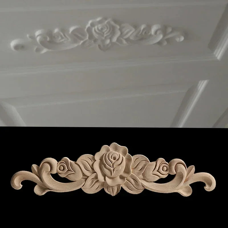 Apliques Pared Acento Calcomanías Decorativas Tallado En Para Muebles Esquina Onlay Decoración Del Hogar Calcomanía Floral
