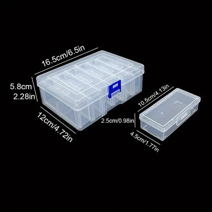 6/12 Adjustable Rectangular Storage Boxes, Suitable for Crafts, Beads, Jewelry with Dividers, - 6G105H
