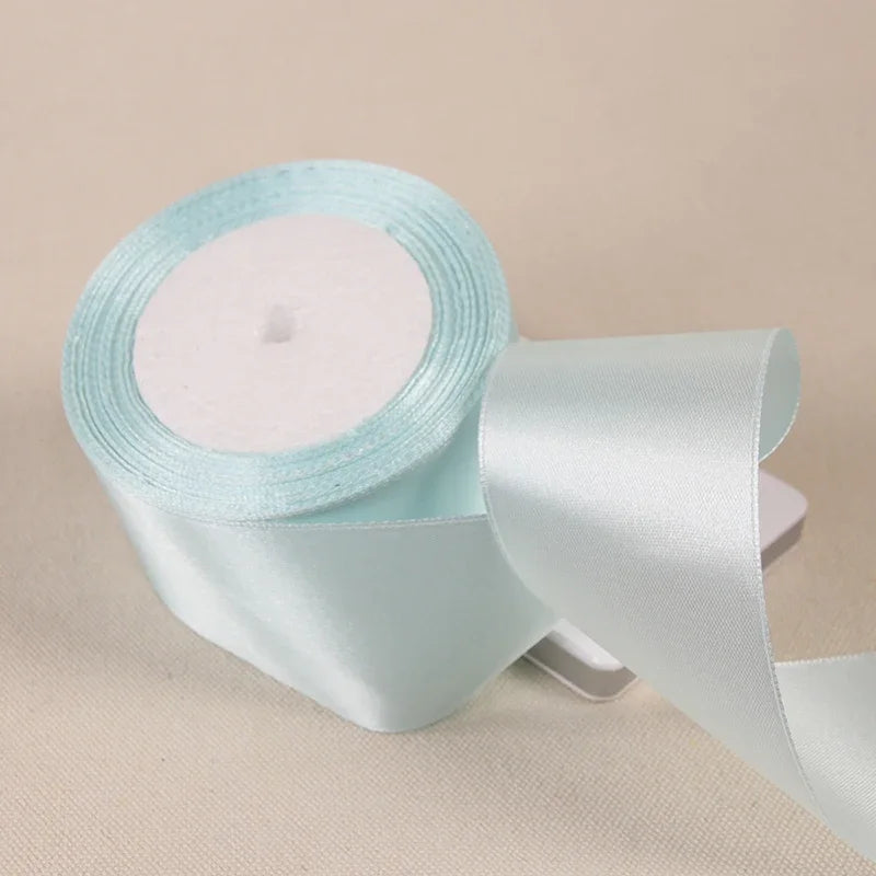 6mm 10mm 15mm 20mm 25mm 40mm 50mm Sky Blue Satin Ribbons Christmas Wedding Party Decoration Gift Wrapping Light Blue Ribbons 