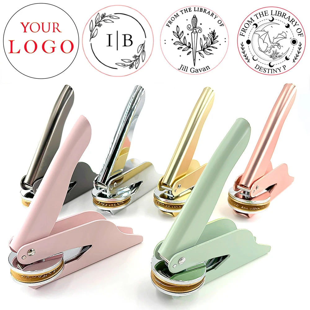 Embosser Stamp LOGO Customized Wedding Library Book Private Seals Customization Envelope Party Invitation Embossing Stamps DI