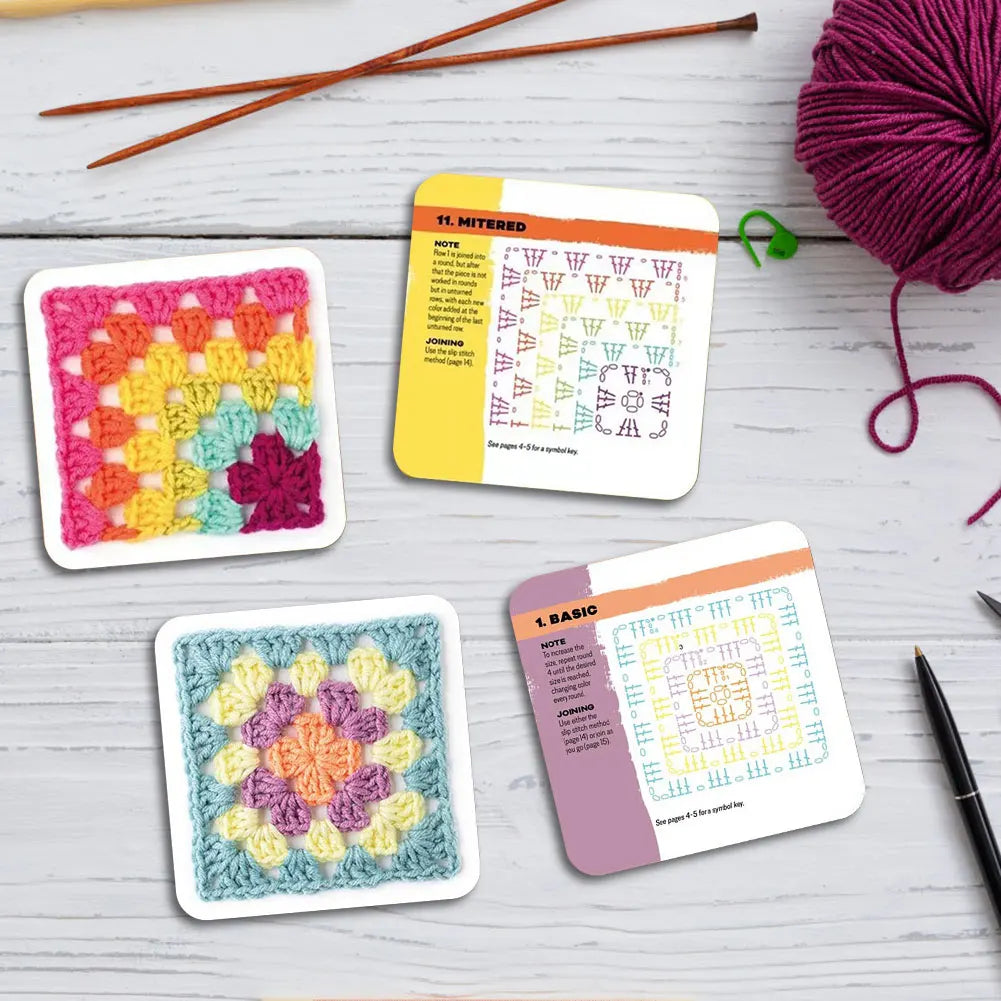 50 Mix & Matchs Designs Knitting Kit DIY Knitted Pattern Cards Set Crochet Patterns for Adults DIY Grandma Knitted Pattern Se
