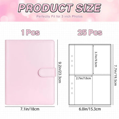 Reusable 25PCS A5 Kpop Photocard Album Binder | Loose-leaf Idol Card Storage Organizer | Collectible Photo Card Holder Book