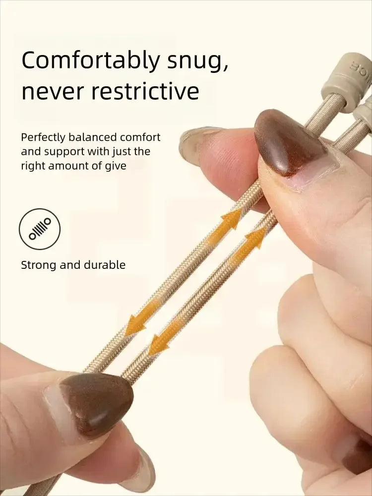 Colorful Metal Lock Sneakers Elastic Shoelaces No Tie Sports Shoe Laces Capsule Lock Stretch Rubber Shoestrings for Easy Wear