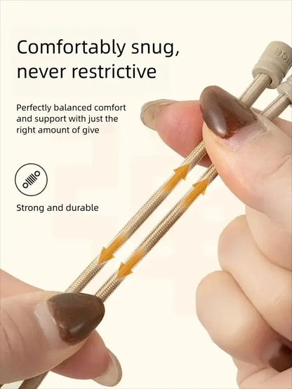 Colorful Metal Lock Sneakers Elastic Shoelaces No Tie Sports Shoe Laces Capsule Lock Stretch Rubber Shoestrings for Easy Wear