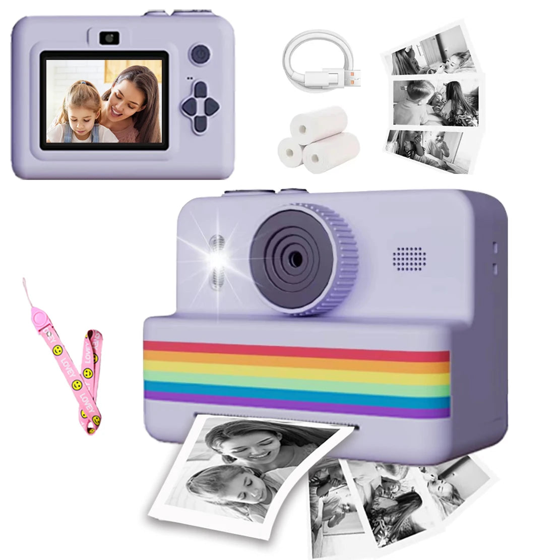 Digital Children Camera For Photography Mini Printer Portable Thermal Instant Print Photo Kids Camera 2.8inch HD Video Toy Gi