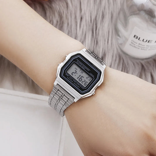 Women Men Unisex Watch Gold Silver Black Vintage LED Digital Sports Military Wristwatches Electronic Digital Present Gift Mal