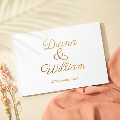Personalized Guest Book for Wedding Noble Message Photo Album Simple Elegant Horizontal Wedding Reception Signing Book Party 