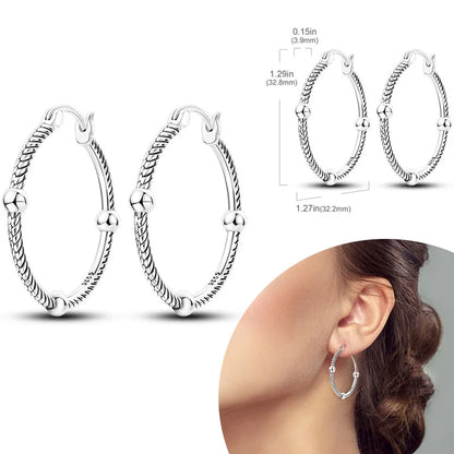 925 Sterling Silver Hoops Earrings Hypoallergenic Hoops Earrings With Zirconia Fashion Jewelry for Women Girls - KTE114