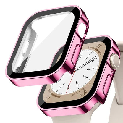 Glass+Case for Apple Watch 42 46mm 45mm 41 49 44mm 40 Mm Straight Edge Screen Protector Cover Case iWatch SE 6 7 8 9 10 11 Ul