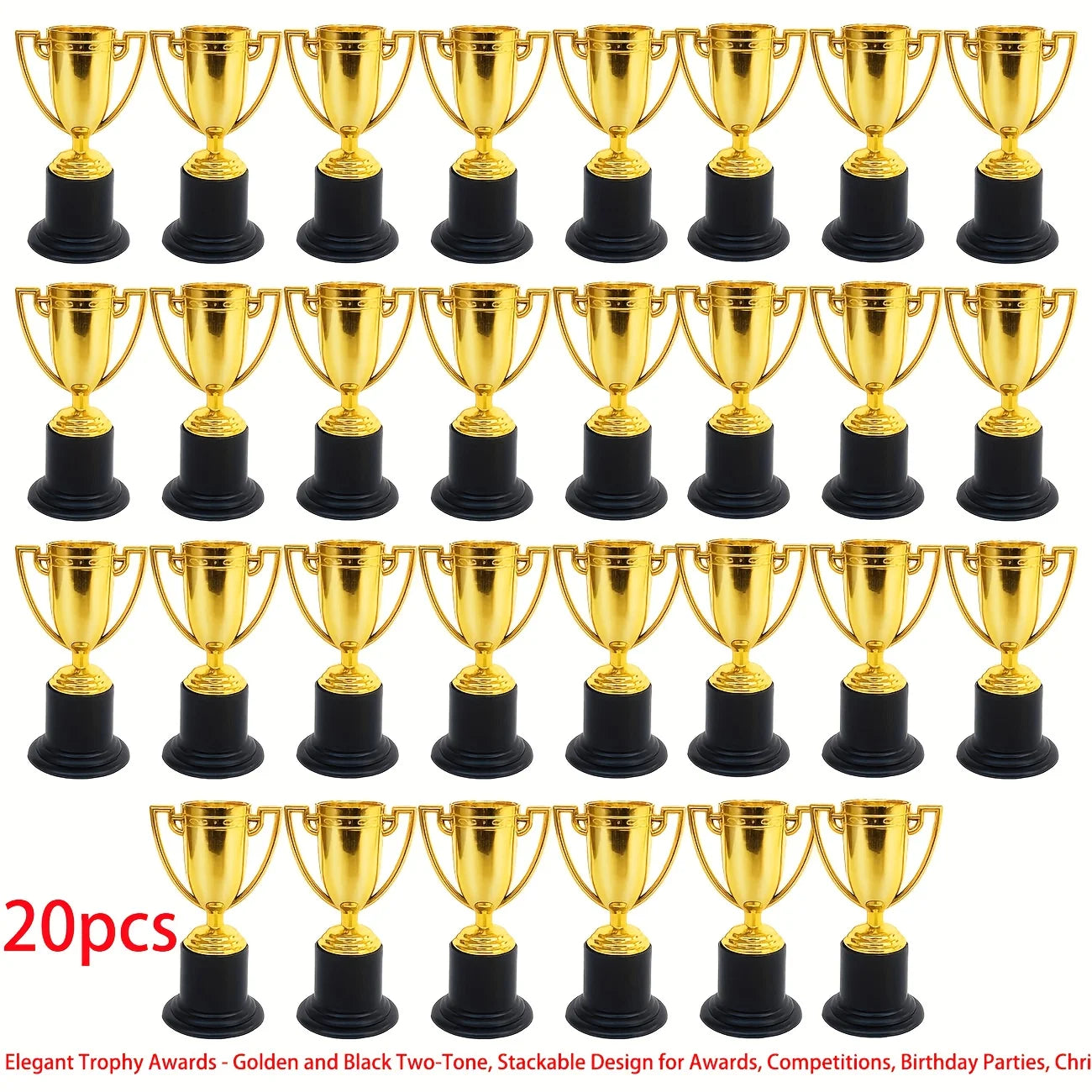20pcs Elegant Trophy Awards - Durable Decorative Trophies for Corporate, School, Celebration Trophies, Sleek Tower Trophy - g