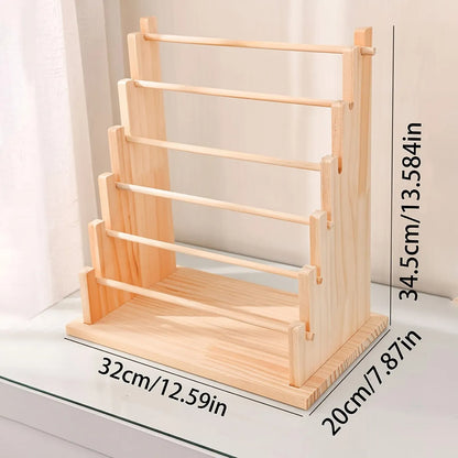 Vintage Wooden Bracelet Storage Rack, Stepped Bead Display Rack, Jewelry Storage Rack, Watch Hair Clip and Headband Display R