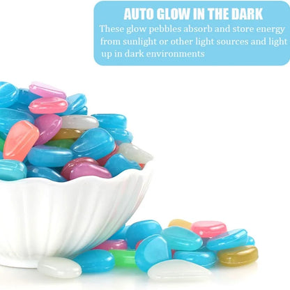 New Luminous Stones Glow in The Dark Pebbles Stones Fluorescent Rocks for Fish Tank Aquarium Aquatic Landscape Home Decor 1cm