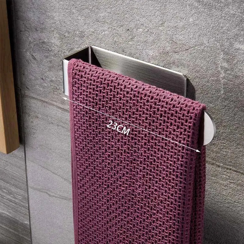 Towel Rack Non-punched Towel Rack Bathroom Rack Self-adhesive Bathroom Kitchen Towel Hand Towel Rack Household Items - 23CM S