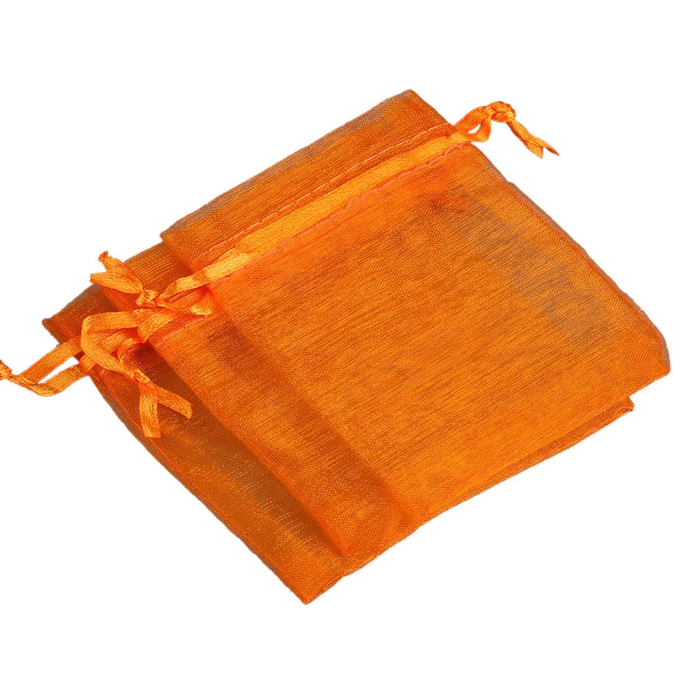 50/100pcs/lot Organza Gift Bag For Jewelry 24 Colors Drawstring Pouches For Wedding Christmas Candy Gift Bags Jewelry Packing