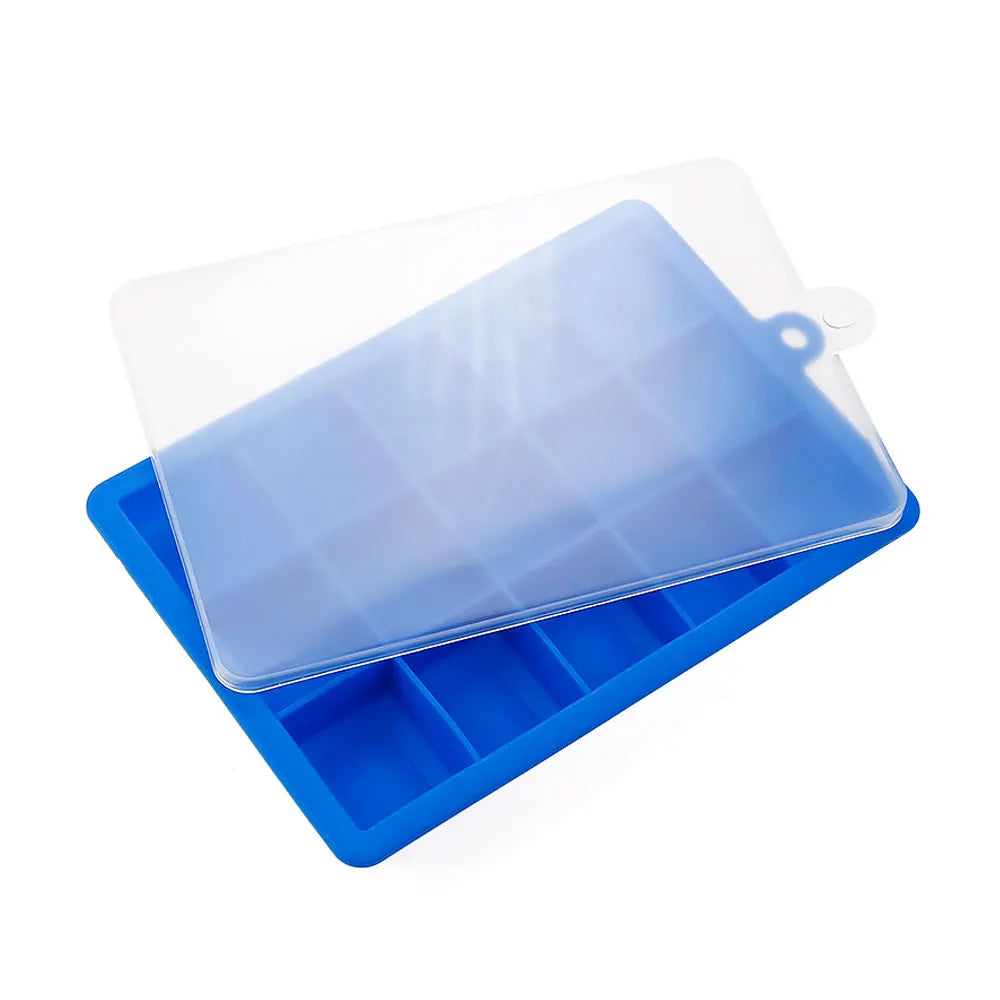 Silicone world Silicone Ice Cube Mold 15/24 Grids Square With Lids Trays Icecream Cold Drinks Whiskey Cocktails Tools Ice Mol