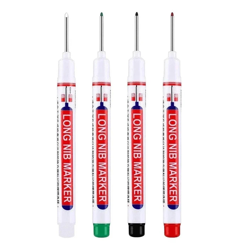 4Pcs/Set 20mm Deep Hole Long Nib Head Markers For Metal Perforating Pen Waterproof Bathroom Woodworking Decoration Multi-Purp