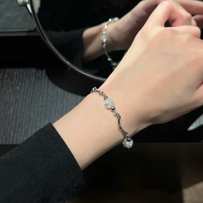 Zinc Alloy Bracelet Sparkling Zircon Flower Bracelet Handmade Bracelet Alloy For Daily Wear Fashion Accessory Party - Ice cra