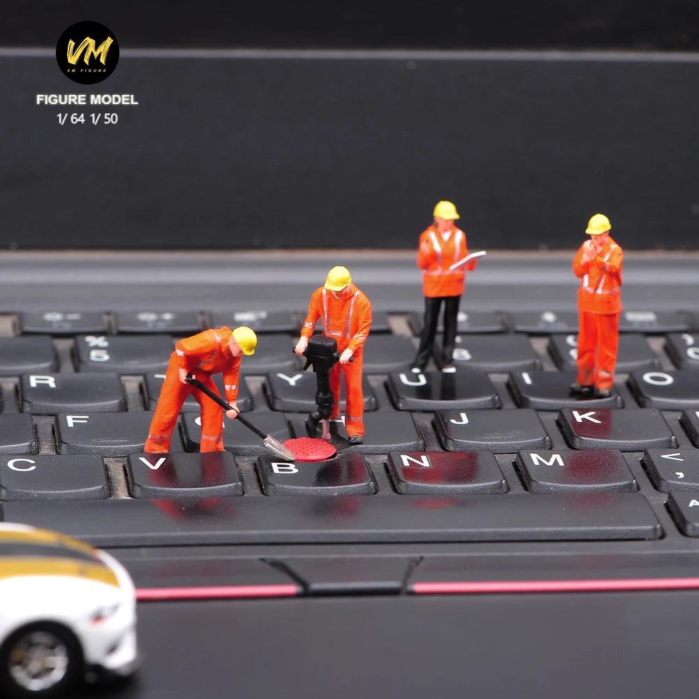 Diorama Figures 1/64 1/50 Construction Team Construction Workers Doll Set Figure Model Decoration Scene Car Toys