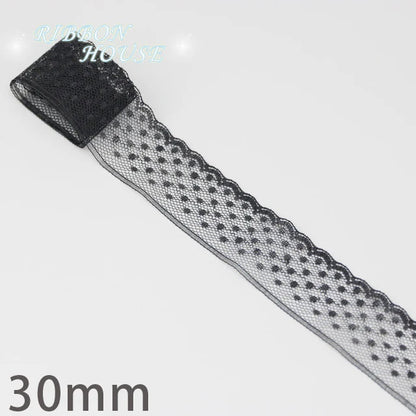 (10 yards/roll) Black lace fabric ribbon Webbing Decoration Lovely gift packing Material - 12