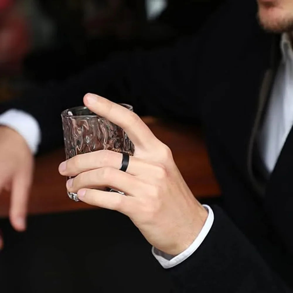Stainless Steel Rings for Men, Colors: Black Golden Silvery Color, US Sizes 6-13, Men's Simple Band Rings