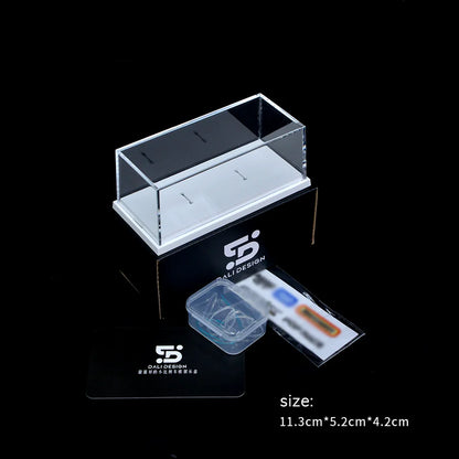 1/64 Acrylic Model Car Display Case Box - Clear Cover for Collectibles Gift (No Car Included) 1pcs - White B