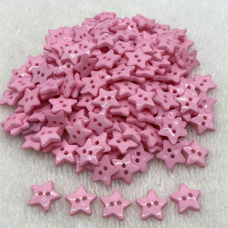 New 12mm---20mm Colours Five- Pointed Star with Two Eye Buttons Resin Sewing Buttons Diy Scrapbooking Multicolour