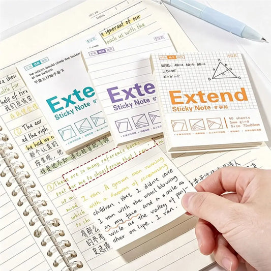 Durable Lined/Blank/Grid Sticky Notes Clear See-Through No Blocking Text Self-Stick Notes Extend Sticky Notes School Office