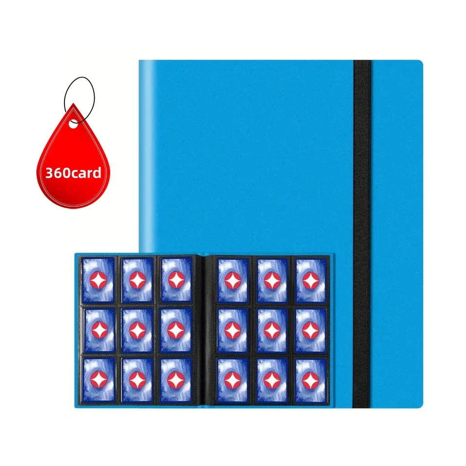 9 Pocket Trading Card Album Folder - 360 Side Loading Pocket Binder for Game Cards & Sports Cards - SKY BLUE
