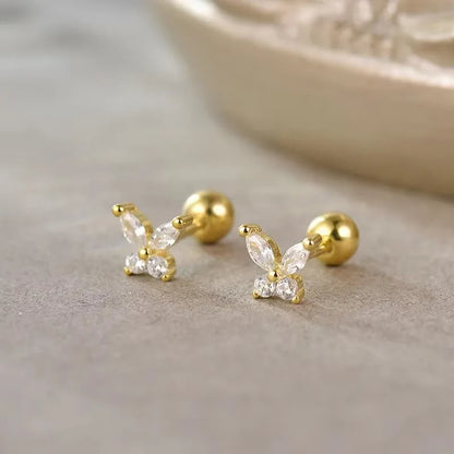 New Fashion Heart Stud Earrings for Women Hypoallergenic Screw Cartilage Helix Earring Girls Piercing Accessories Jewelry Gif