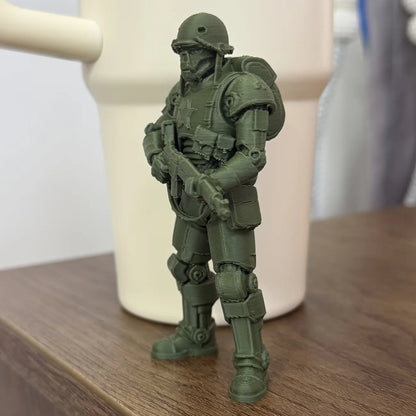Military Soldier Model - Plastic Army Statue with Uniform, Suitable for Desktop, Bookshelf, or Collection - Decorative