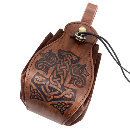 PU Leather Bag For DND Dice Game Tray 5 Celtic Designs Cute Drawstring Pouch For D&D Roleplaying RPG Gift Ideas Coin Purse - 