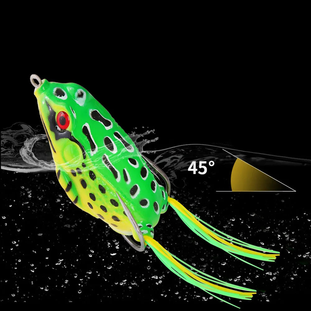 1 Pcs 5G 8.5G 13G 17.5G Frog Lure Soft Tube Bait Plastic Fishing Lure with Fishing Hooks Top Water Ray Frog Artificial 3D Eye