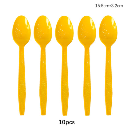 Disposable Knife Fork Spoon Cutlery Set Pink Blue Disposable Tableware Birthday Party Decorations Wedding Baby Shower Supplie
