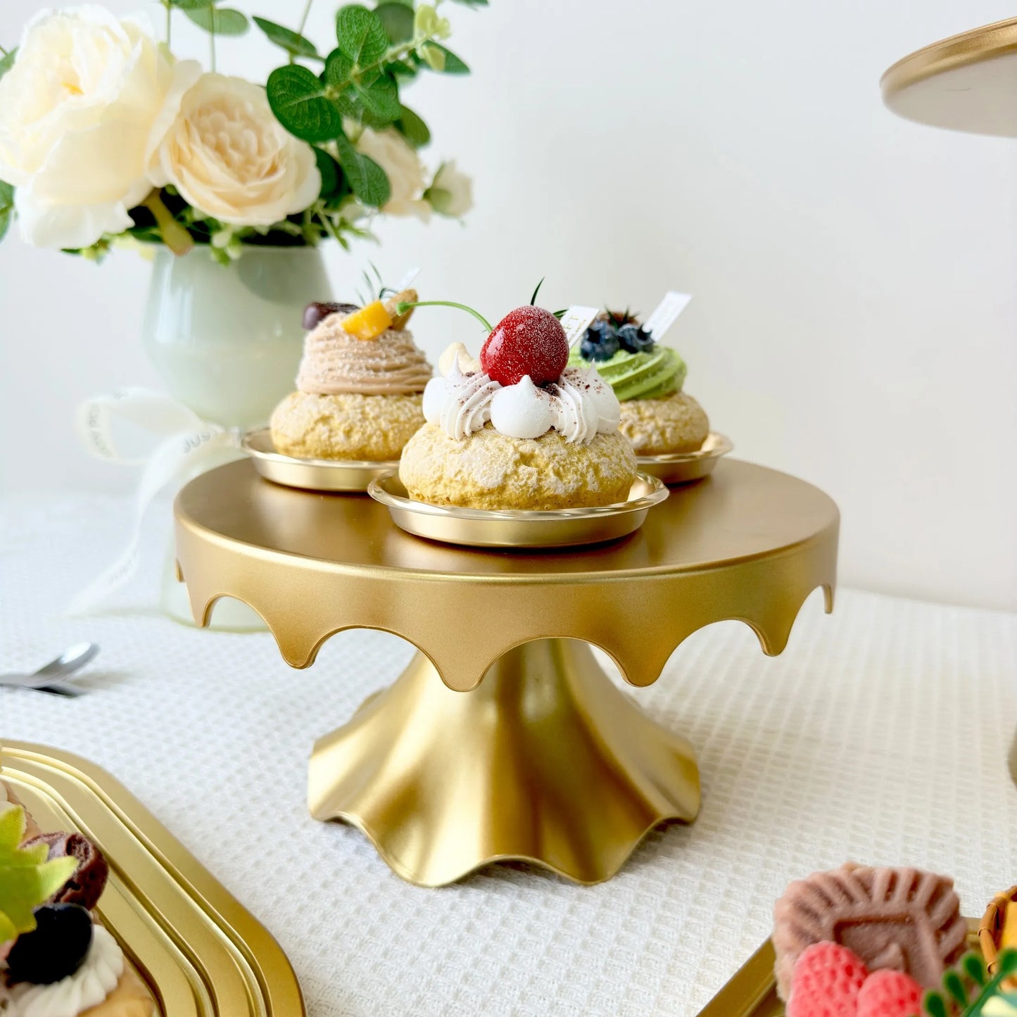 one piece Cake Stand and Cupcake Stands Holder Fruits Dessert Display Plate for Baby Shower Wedding Birthday Party Celebratio