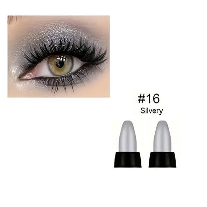 16 Colors Pearlescent Eyeliner, Color Glitter Waterproof Long-Lasting Eye Makeup Non-smudge Eyeliner - 16