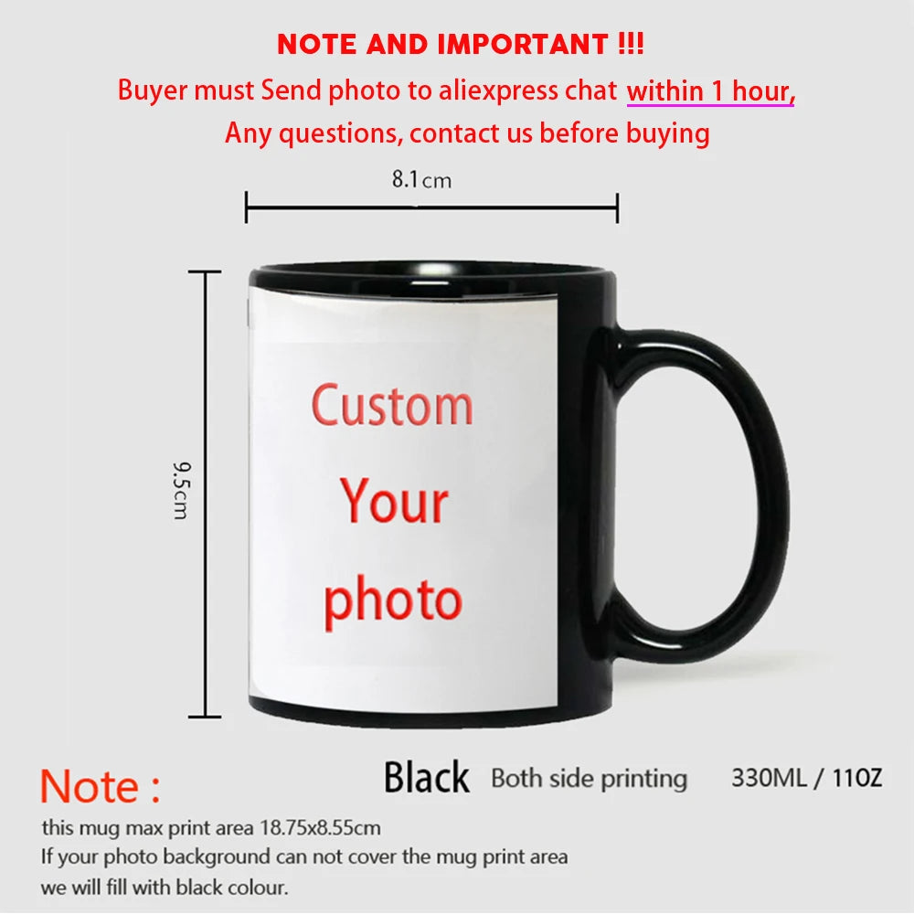 Personalized Photo Mug, Customize Family, Kids,Lovers,Logo, Text, Dog, Cat ,photos Mugs, Tea Milk Cup, Mother's Day Gift - FU