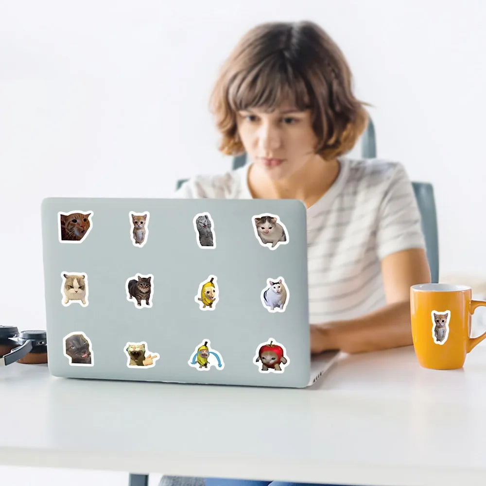 500pcs/roll Cartoon Meme Cat Stickers For School Reward Stickers Classroom Decoration Encouragement Sticker For Student Teach