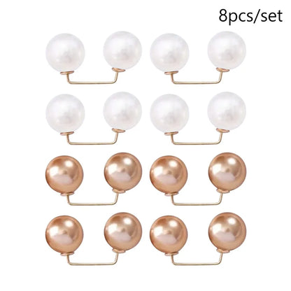 3/6/8Pcs Clothing Accessories Pearl Brooch Detachable Double Head Pin Waist Clip Jewelry Accessory Multifunctional Pants Pin