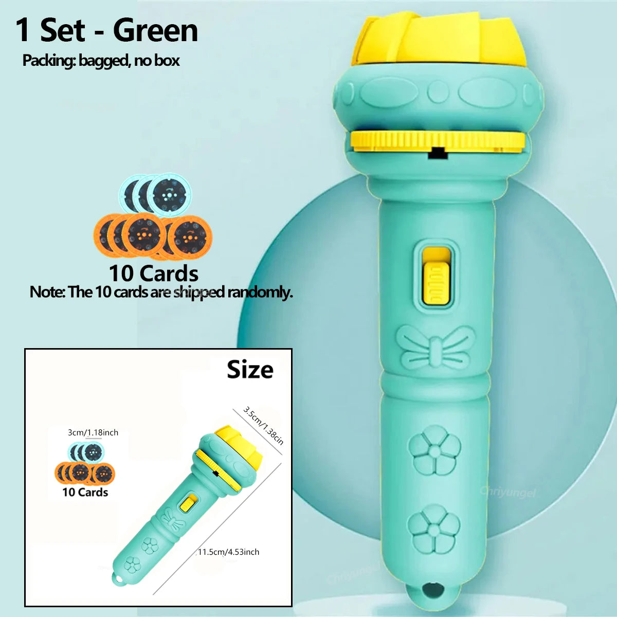 10 Cards Cartoon Projection Flashlight 80 Patterns Creative Children Flashlight Toy Projector Baby Toys Bedtime Story Book To