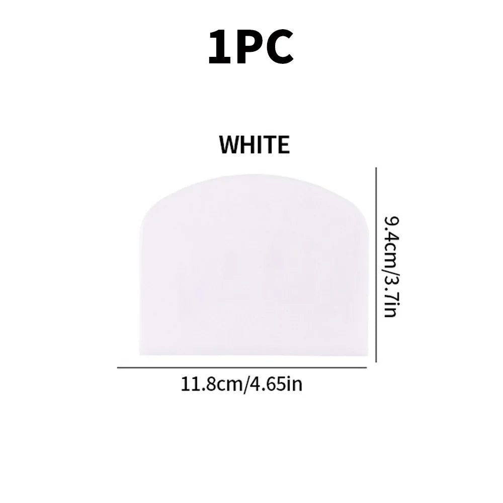 1 plastic cake cream spatula, dough knife, smooth edged butter scraper, baking tool - essential for home use - White