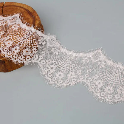 14 colors (3 yards / roll) Embroidered Lace Net Ribbon Fabric Trim DIY Sewing Handmade Craft Materials - light pink