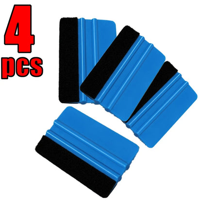 1-4 Pcs Car Film Scraper Vinyl Wrap Film Card Squeegee Auto Foil Wrapping Suede Felt Scraper Car Styling Sticker Accessories 