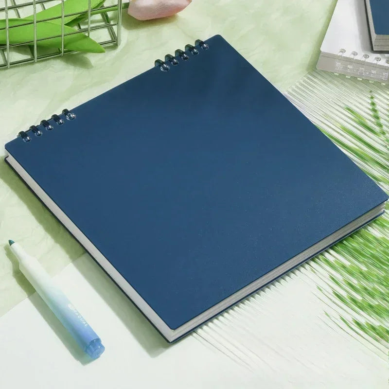 Grid Notepad B5 Sketch Book Notebooks Leaf Notebook Diary Flip Stationery Journal Writing Pads Office School Supplies - Blue